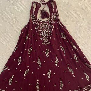 Free People Embellished Sequin Dress in Burgundy